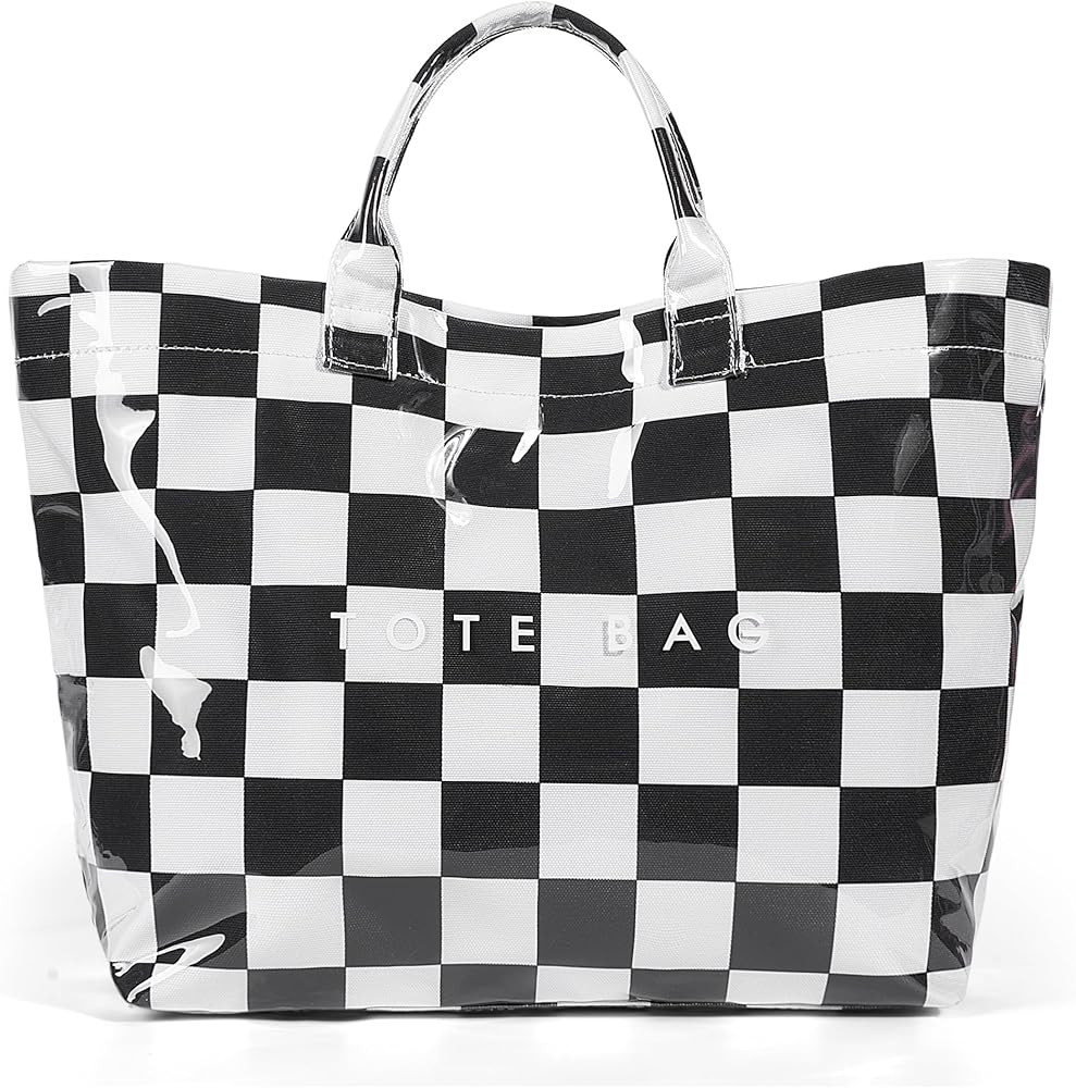 Lushandy PVC Tote Bag for Women Trendy Plastic Tote Bag Leopard Bags Cheetah Letters Print Bags L... | Amazon (US)