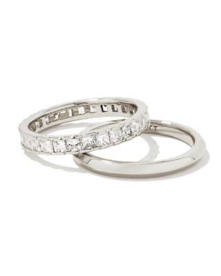 Ella Gold Ring Set of 2 in White Crystal | Kendra Scott | Kendra Scott