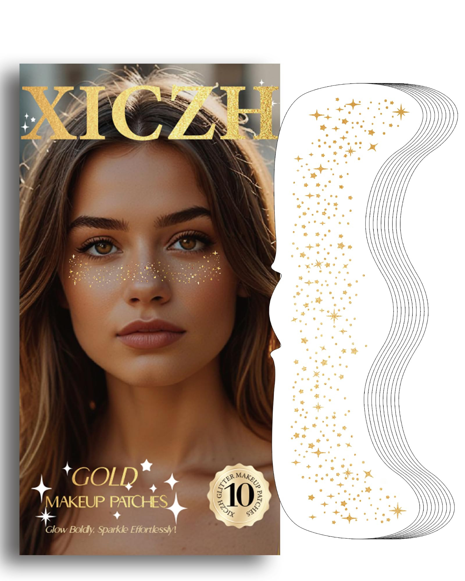 Glitter Freckles, Gold Temporary Face Tattoos Stickers, Body Face Glitter for Women Girls, Countr... | Amazon (US)
