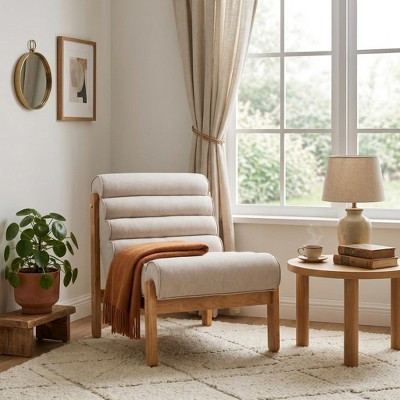 FurnitureR Accent Chair with Solid Wood Frame, Thick Cushioned Seat & Ergonomic Back, Modern Lounge Chair for Living Room Bedroom Reading Nook | Target