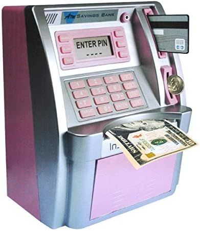 ATM Savings Bank,Pink Mini ATM Piggy Bank for Real Money,Personal ATM Cash Coin Money Savings Mac... | Amazon (US)