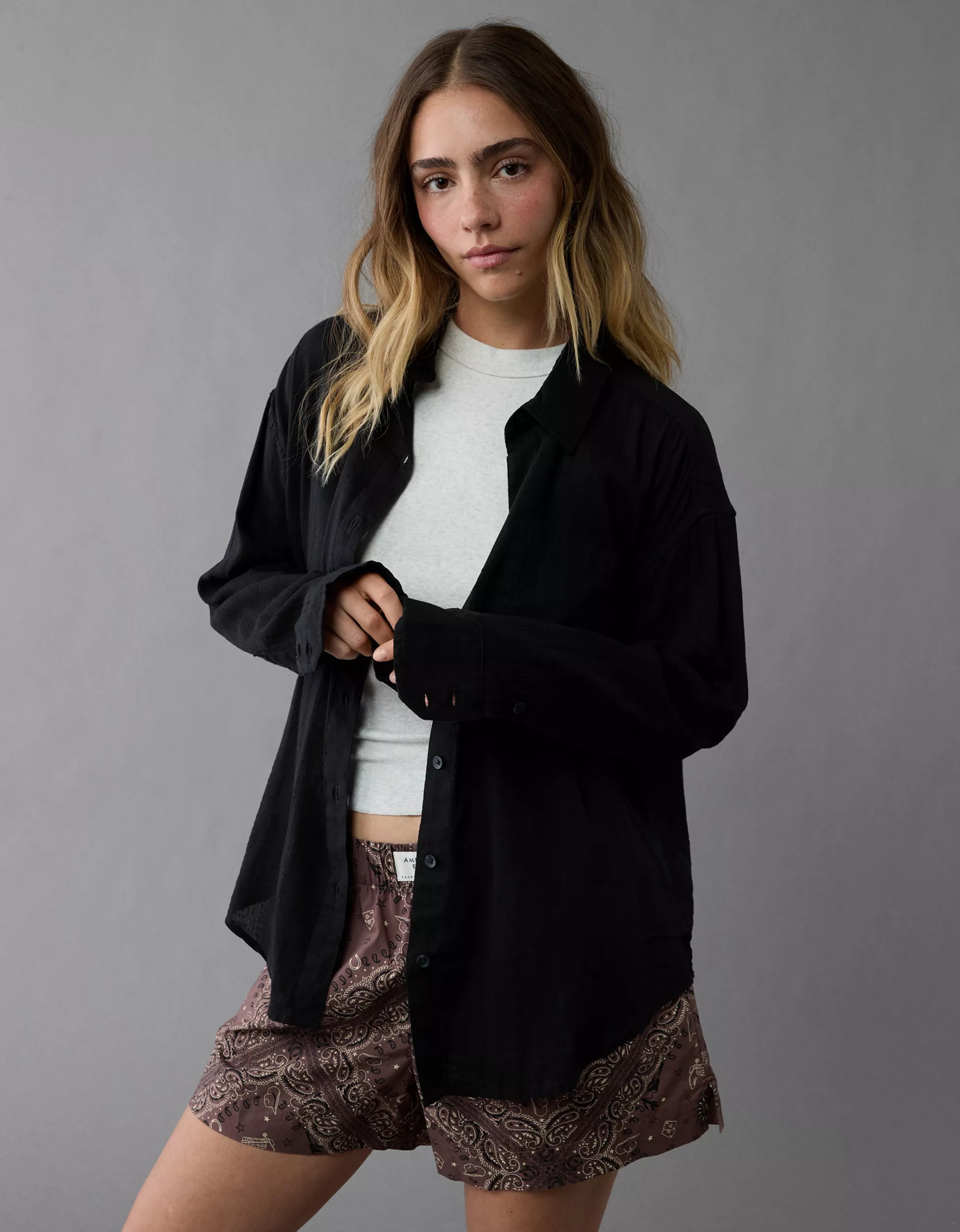 AE Perfect Button-Up Shirt | American Eagle Outfitters (US & CA)