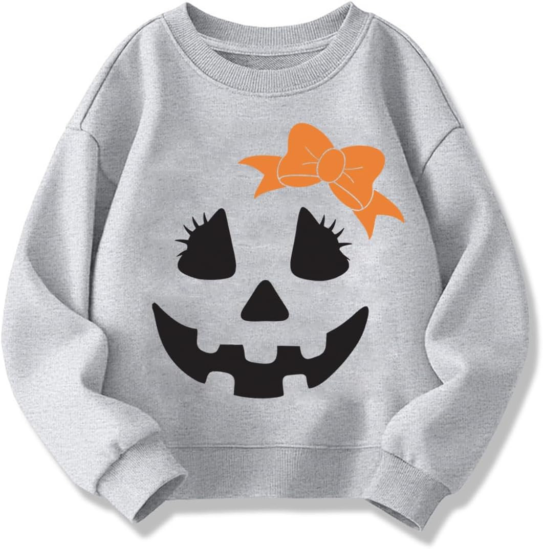 Kids Halloween Sweatshirt Girls Boys Skeleton Pumpkin Ghost Toddler Shirt Crewneck Long Sleeve Graphic Top for 2-7T | Amazon (US)