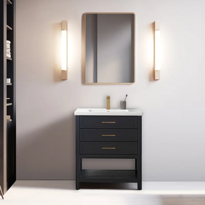 Stratford 30'' Single Bathroom Vanity with Ceramic Top | Wayfair North America