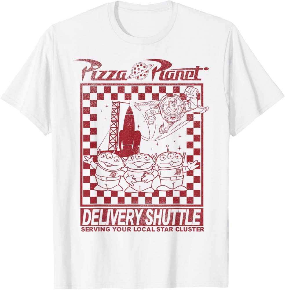 Disney Pixar Toy Story Pizza Planet Delivery Shuttle T-Shirt | Amazon (US)