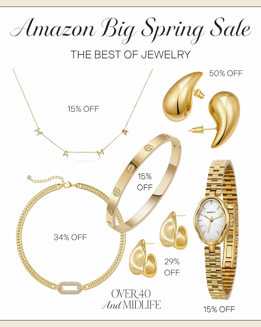 Amazon Big Spring Sale - Fashion Finds ✨

amazon jewelry // gold jewelry // gold necklace // gold bracelet // gold ring // gold earrings // amazon fashion // amazon finds // amazon style 

 #LTKootd #LTKOver40 #LTKSaleAlert