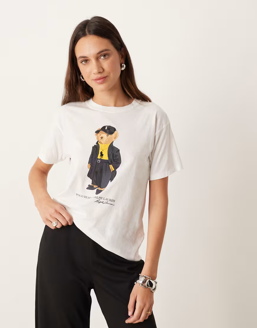 Polo Ralph Lauren t-shirt with bear logo in white | ASOS (Global)