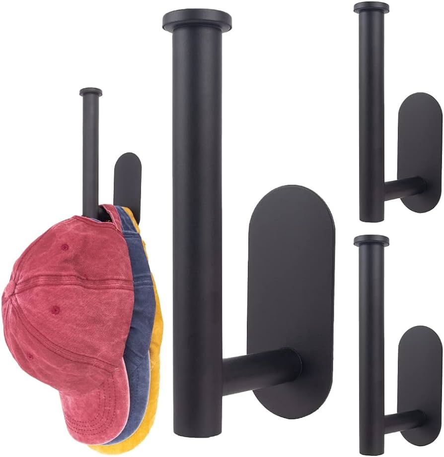 SOEWIOU 3 Pcs Hat Rack for Baseball Caps, Multi-Function Hat Storage Organizer Hanger, Self Adhes... | Amazon (US)