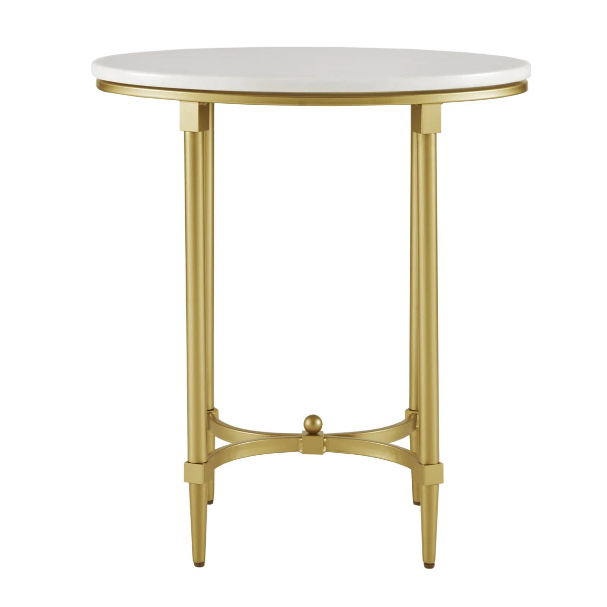 Bordeaux Marble Top Oval Gold Metal End Table | Wayfair North America