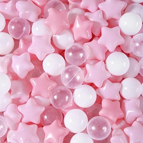 Amazon.com: N+A Pack of 100 Pink Ball Pit Balls, Kids Ball Pit Play Tent Ocean Ball for Toddlers ... | Amazon (US)