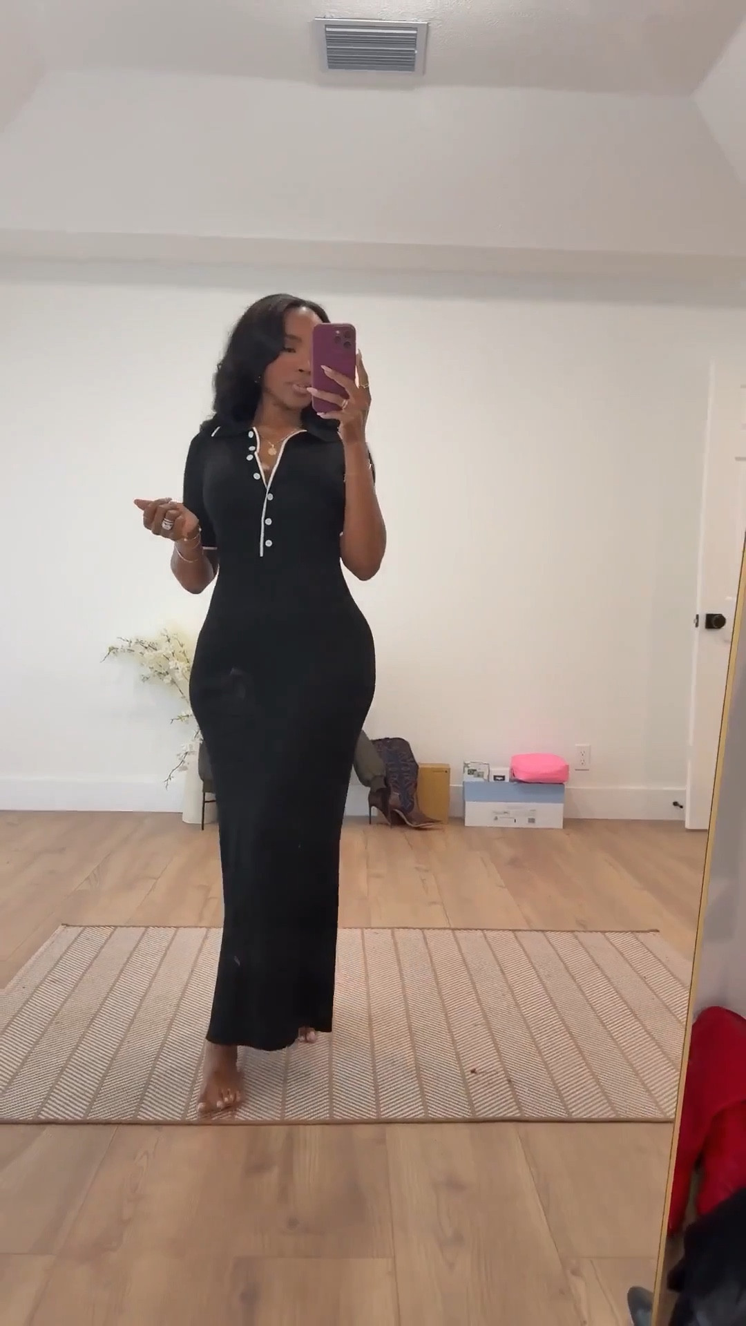 Scroll to shop!! 🖤 This black button-front midi dress is one of those throw-on-and-go pieces that always looks put together.

#LTKdayinmylife #LTKootd #LTKPetite