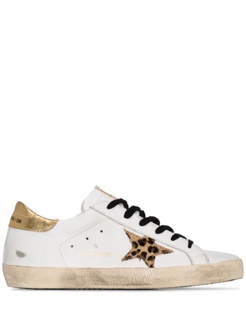 Golden GooseSuperstar leopard-star sneakers | Farfetch (US)
