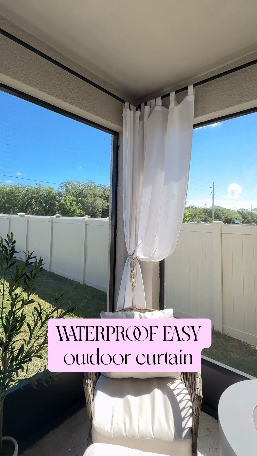 I added these waterproof outdoor curtains to our back patio two years ago and they’re still bright white ✨ Such an easy way to create a cozy, private outdoor space!

They’re weather-resistant and come with Velcro tabs for simple, no-fuss setup. I grabbed 3 packs and love the soft, airy look they give the whole patio.

home inspo | home decor | interior styling | neutral home | outdoor living | patio ideas

#LTKHome #LTKOver40 #LTKmomlife