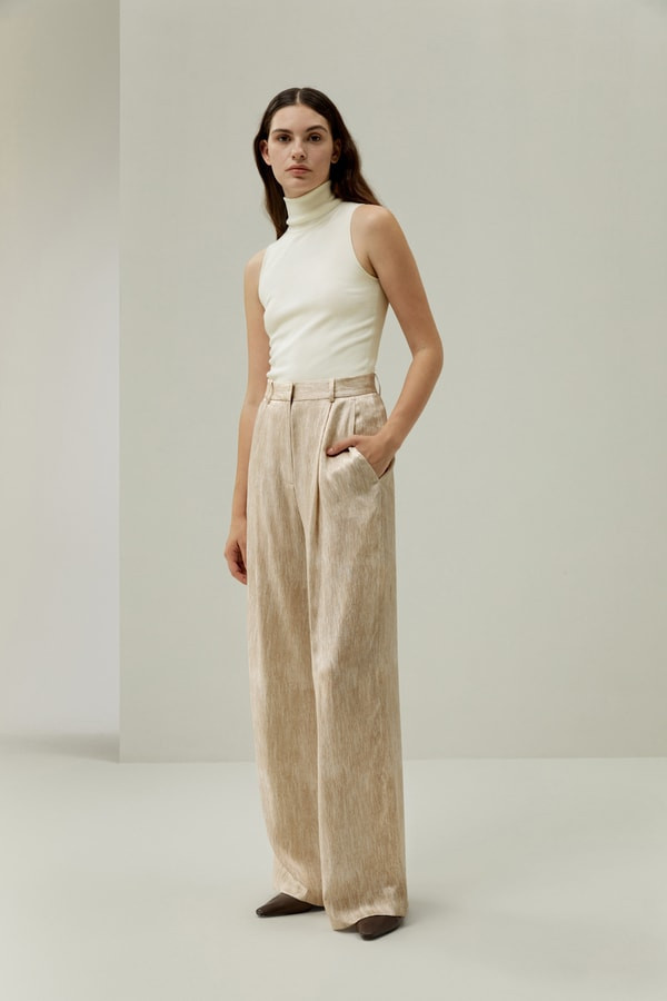 LILYSILK Silk Slacks - Grain 100% Silk - Stylish Wide Leg Pants 14 | LILYSILK