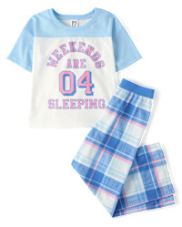 Girls Weekend Plaid Pajamas - blue | The Children's Place