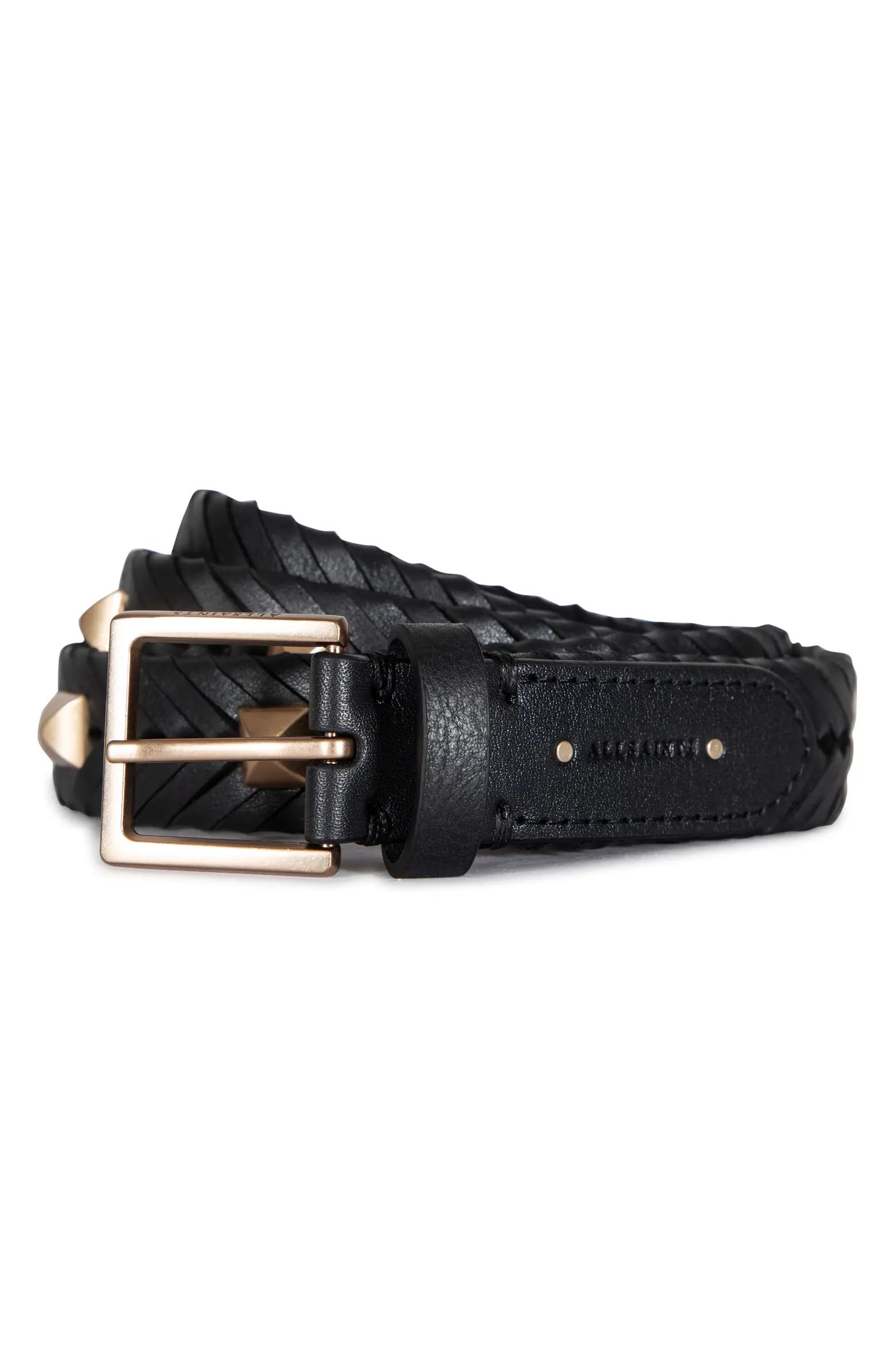 Studded Woven Leather Belt | Nordstrom