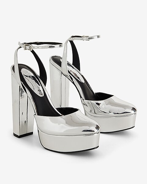 Metallic Rounded Toe Platform Pumps | Express