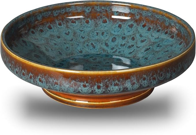 Ceramic Fruit Bowl for Kitchen Counter,Decorative Pedestal Bowl for Table Countertop,Large Footed... | Amazon (US)