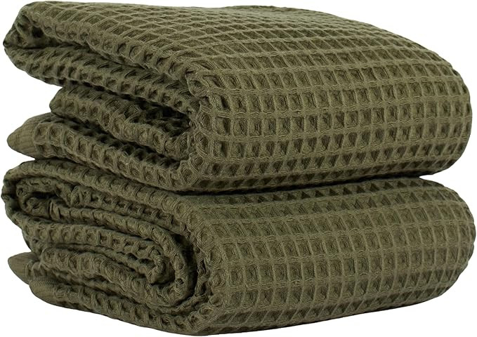 PÜSKÜL Premium Waffle Bath Towels Set of 2 - Organic 100% Turkish Cotton Bath Towel - Quick Dry... | Amazon (US)