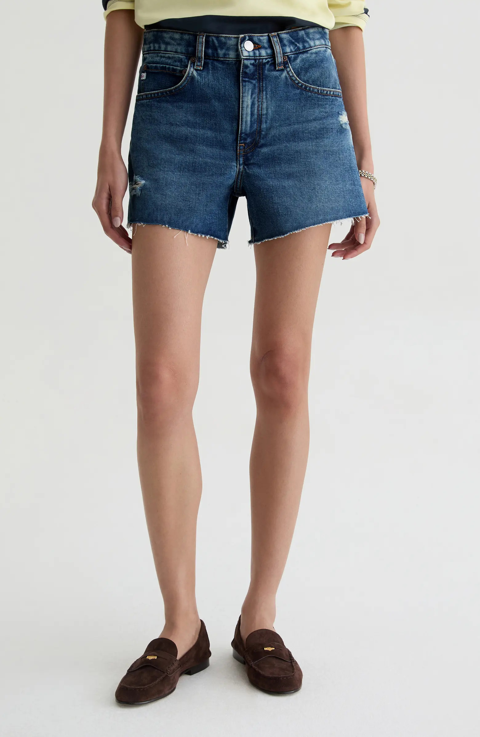Halle High Waist Cutoff Denim Shorts | Nordstrom