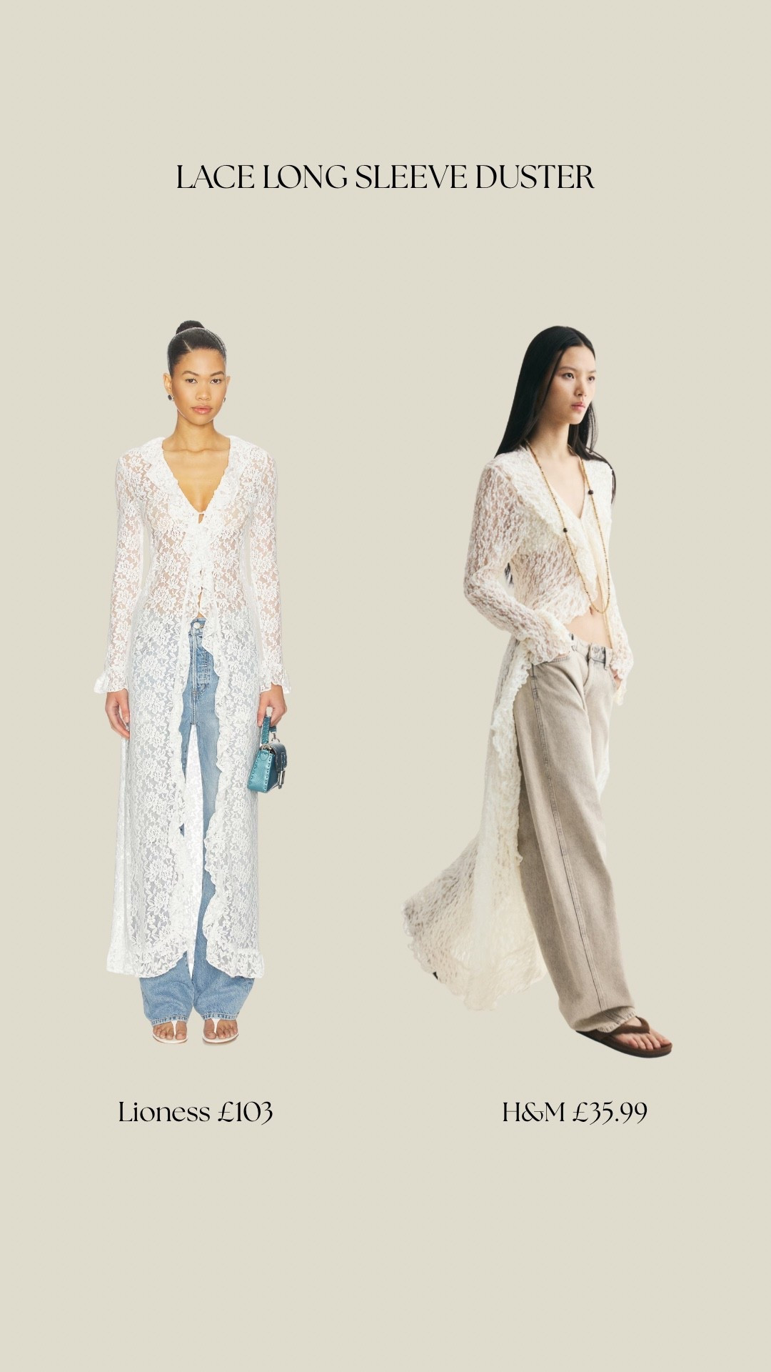 High vs high street on the lace duster trend