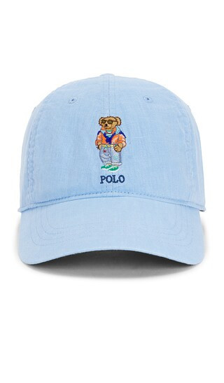 Polo Ralph Lauren Novelty Bear Linen Ball Cap in Baby Blue. | Revolve Clothing (Global)