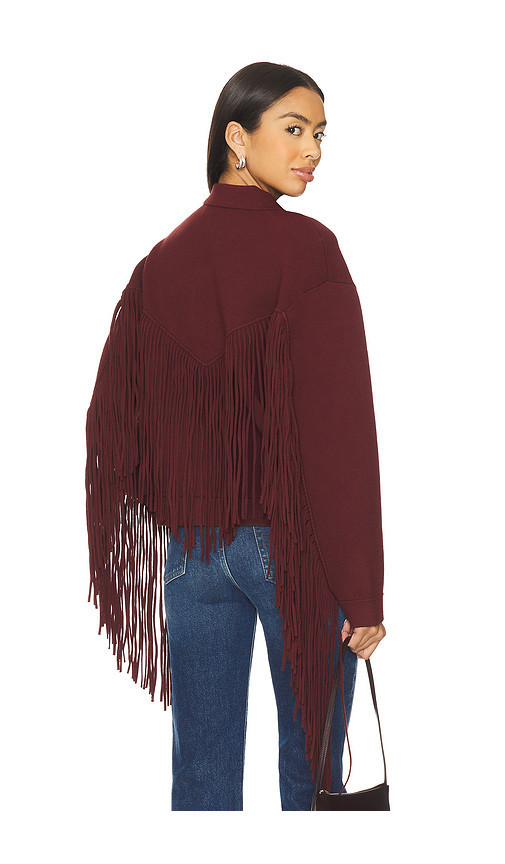 Essentiel Antwerp Istern Fringe Jacket in Burgundy. Taglia S. Also in XS. | Revolve Clothing (Global)