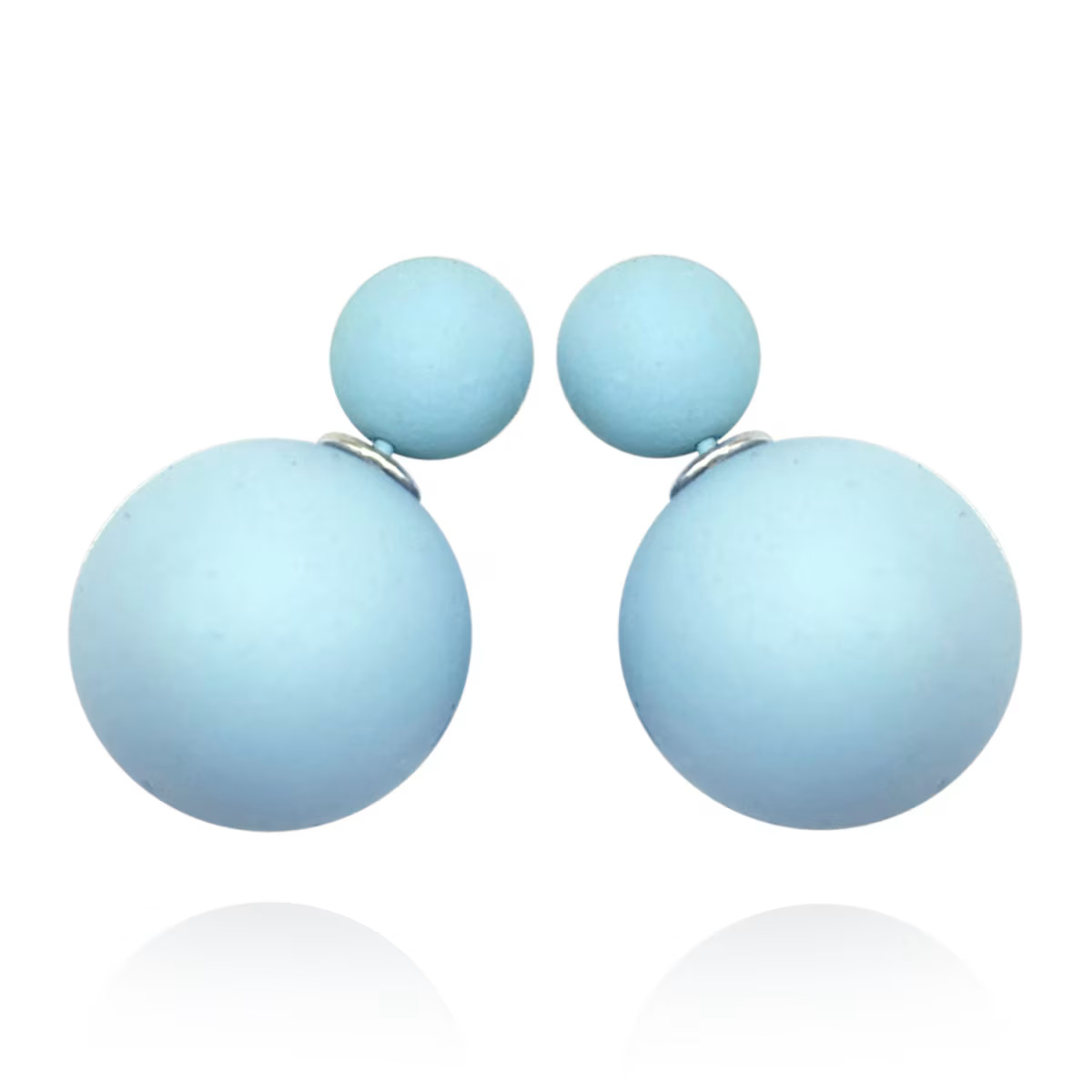 Light Blue Double Ball Earrings | Wolf & Badger