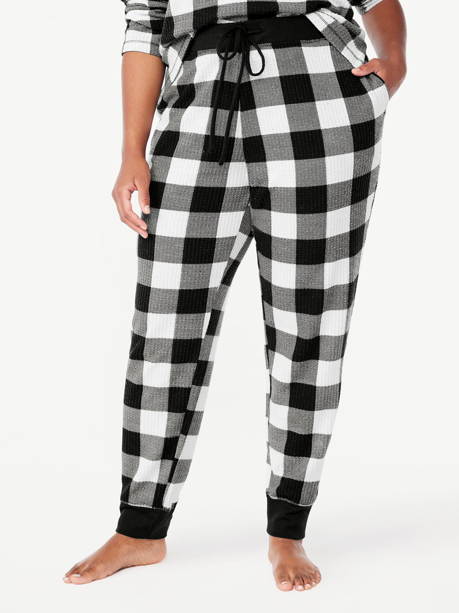 Joyspun Women's Waffle Hacci Knit Sleep Joggers, Sizes S to 3X - Walmart.com | Walmart (US)