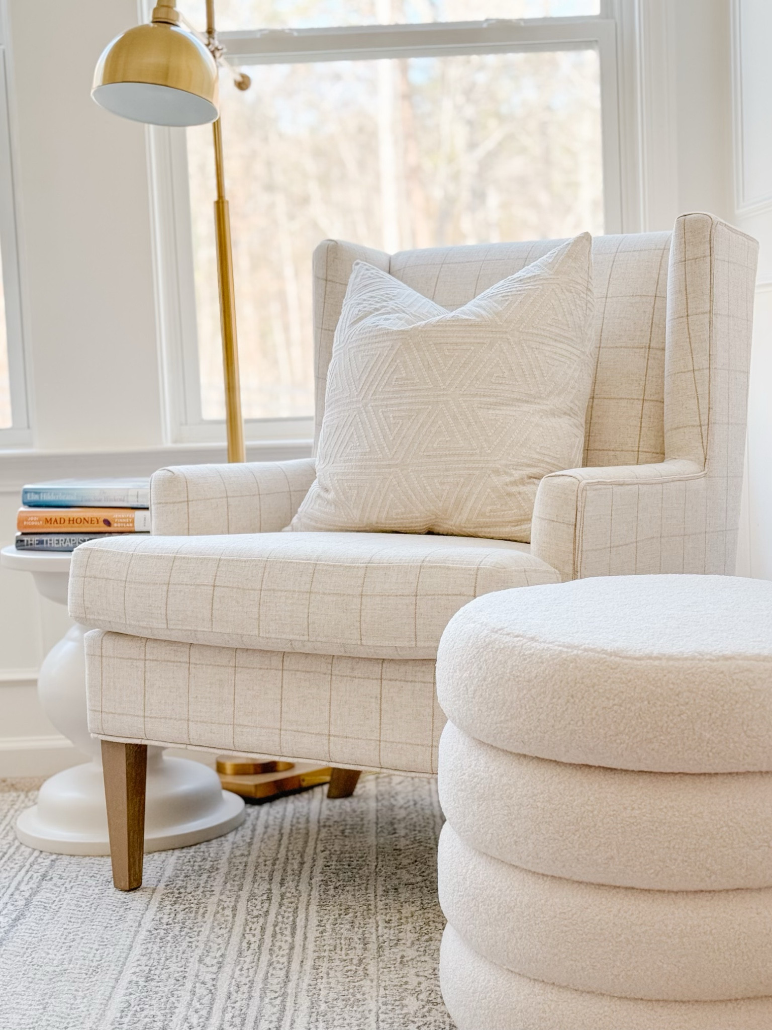 It’s a great time to update any space in your home with a single piece or several. I updated my reading with this key storage ottoman, that perfectly complements this upholstered accent chair, brass reading lamp and area rug. The ottoman lid doubles as a foot stool, too! home decor living room decor bedroom storage home storage seating 

#LTKsalealert #LTKstyletip #LTKhome