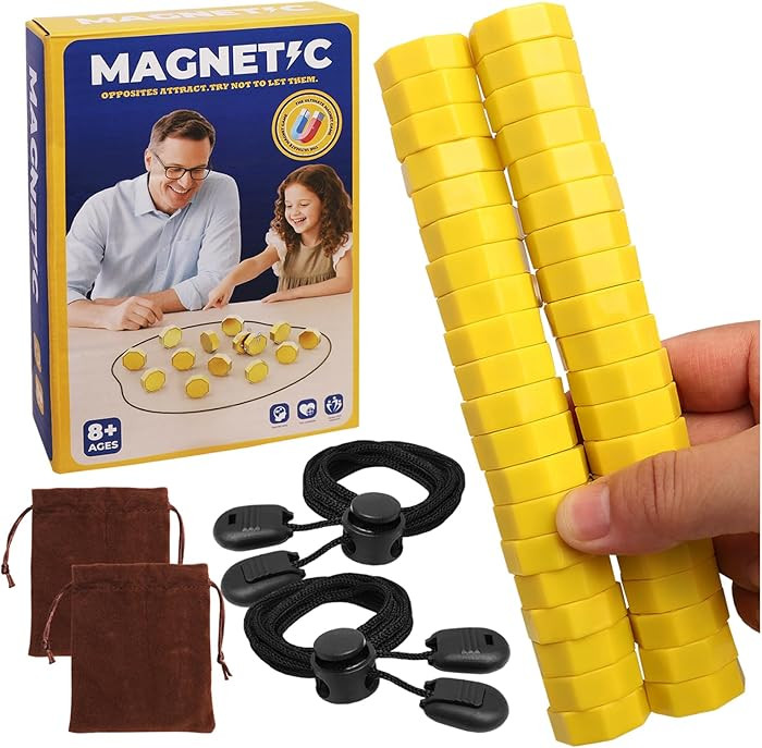 Upgraded Magnetic Chess Game with 40 Magnetic Stones & 2 Adjustable Ropes – Portable Strategy G... | Amazon (US)