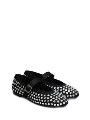 Gisel Moire Zapatos Planos De Tacón Con Detalles De Cristal | Negro | FARFETCH ES | Farfetch Global