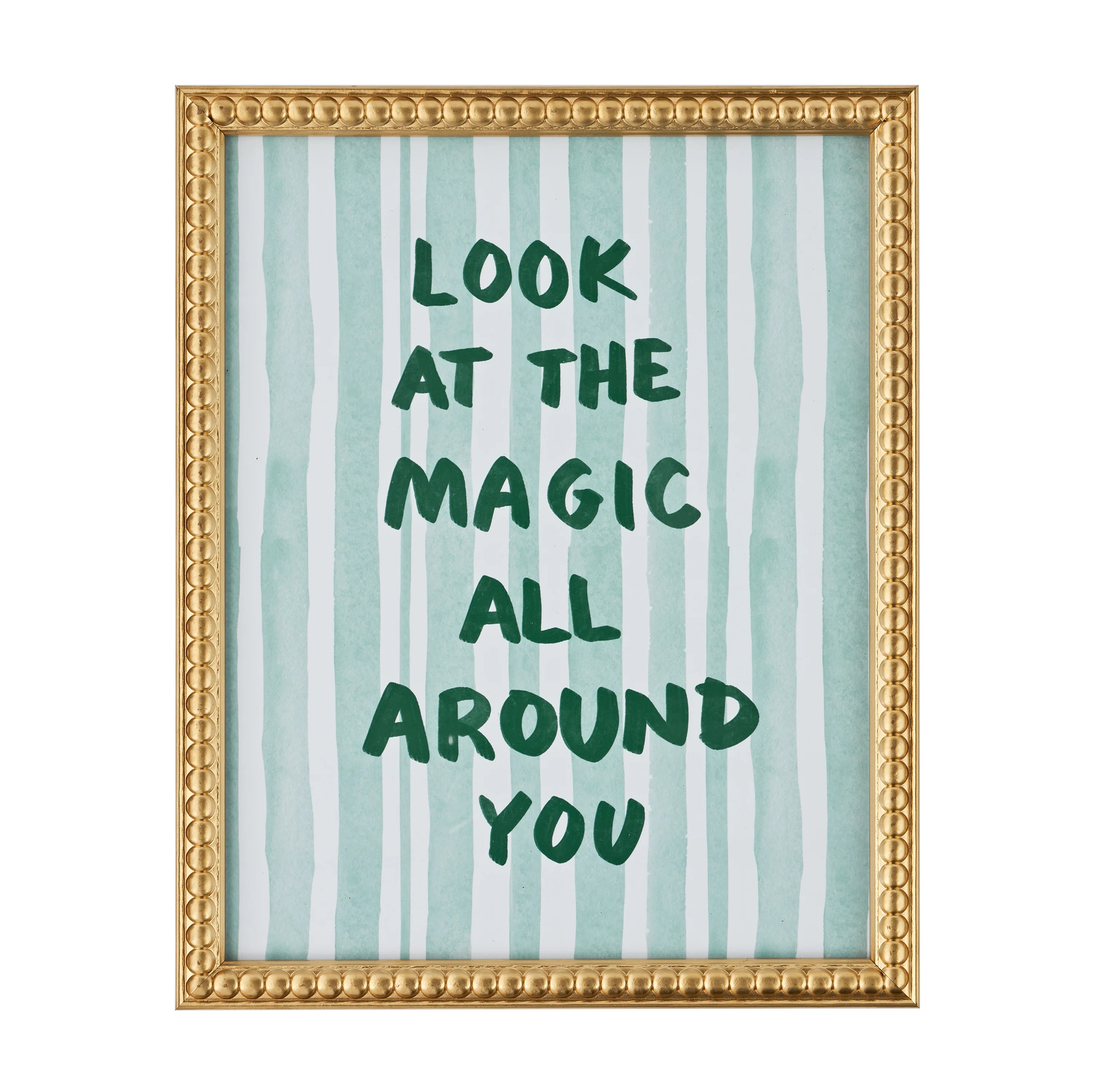 Beautiful "Look at the Magic All Around You" Inspirational Quote Beaded Golden Frame – 11x14 Re... | Walmart (US)