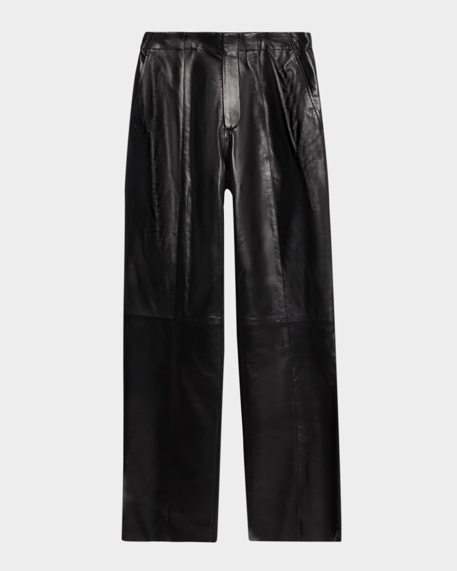 Tullia Leather Straight-Leg Trousers | Neiman Marcus