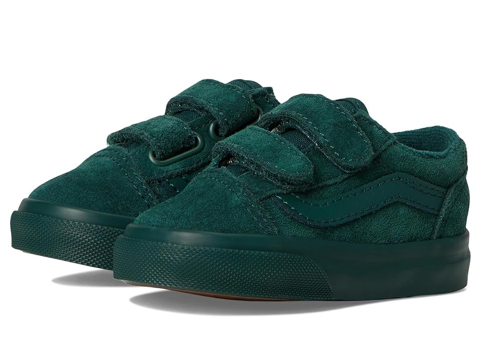 Vans Kids Old Skool V (Infant/Toddler) Kids Shoes Suede Emerald : 5 Toddler M, Canvas | Zappos