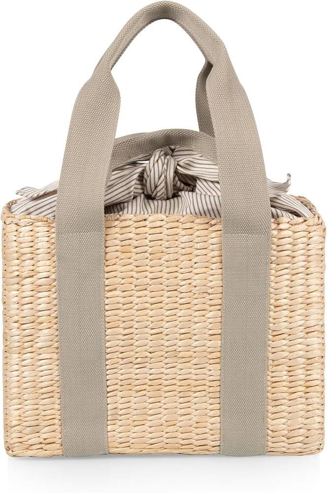 Picnic TIME Parisian Picnic Basket, Insulated Beach Bag, Seagrass Picnic Tote Bag, (Sage Green) | Amazon (US)