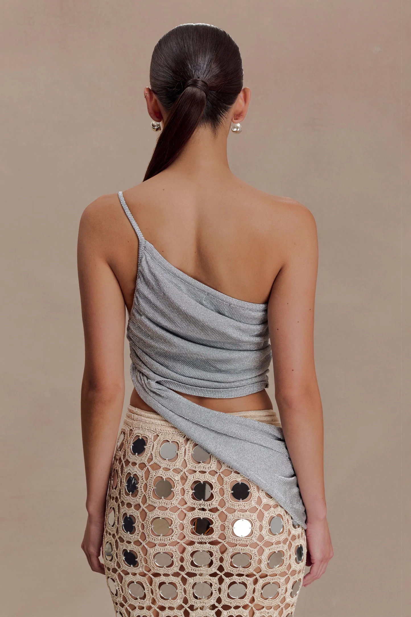 Marisol Marisol Off Shoulder Boucle Maxi Dress - Ivory | MESHKI US