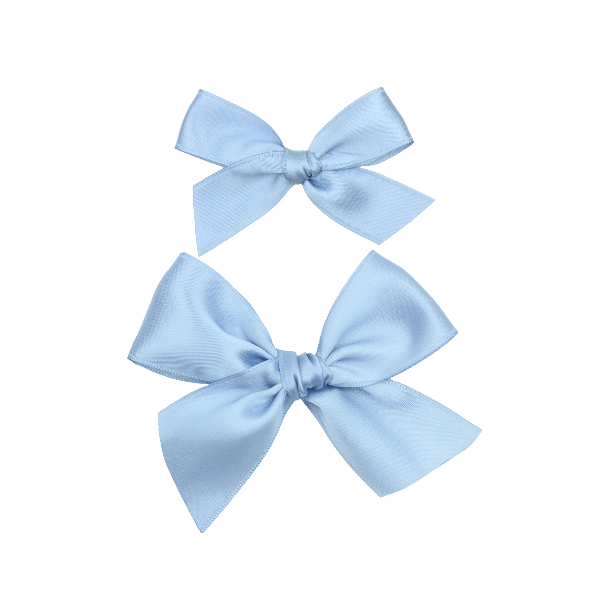 Satin Bow - French Blue Clip | Lou Lou & Company