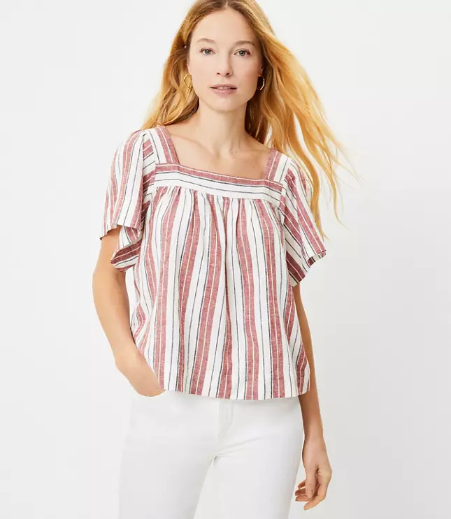 Striped Square Neck Top | LOFT