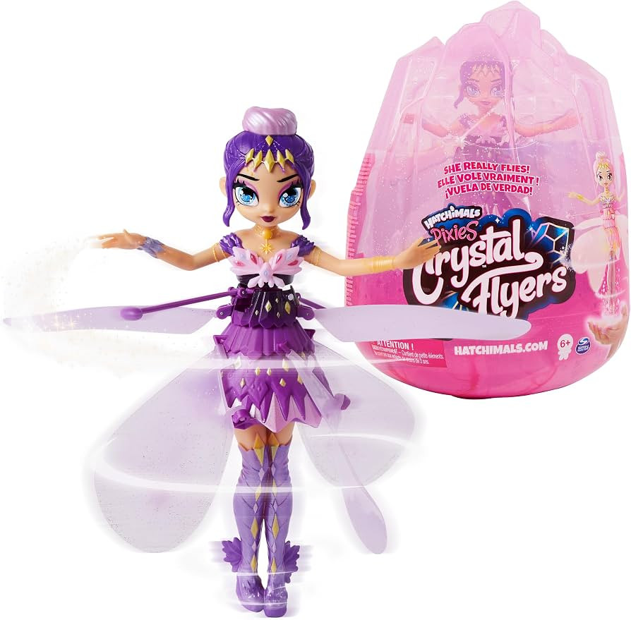 Hatchimals Pixies, Crystal Flyers Purple Magical Flying Pixie Toy Doll, Girls Gifts, for Kids | Amazon (US)