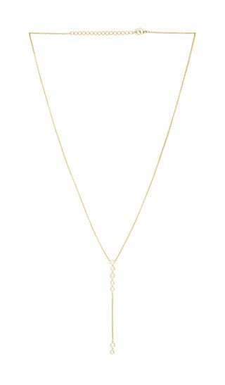 Multi Bezel Stone Drop Lariat Necklace in Gold | Revolve Clothing (Global)