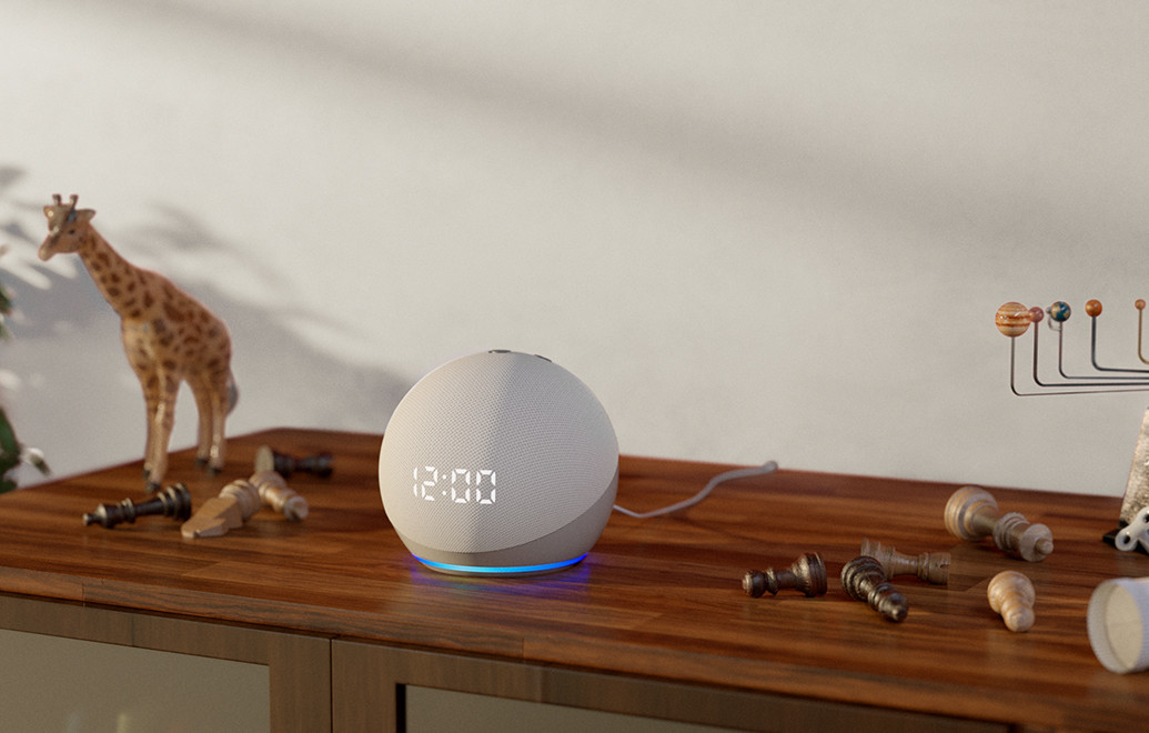 Echo Dot (4th Gen) | Smart speaker with clock and Alexa | Glacier White | Amazon (US)