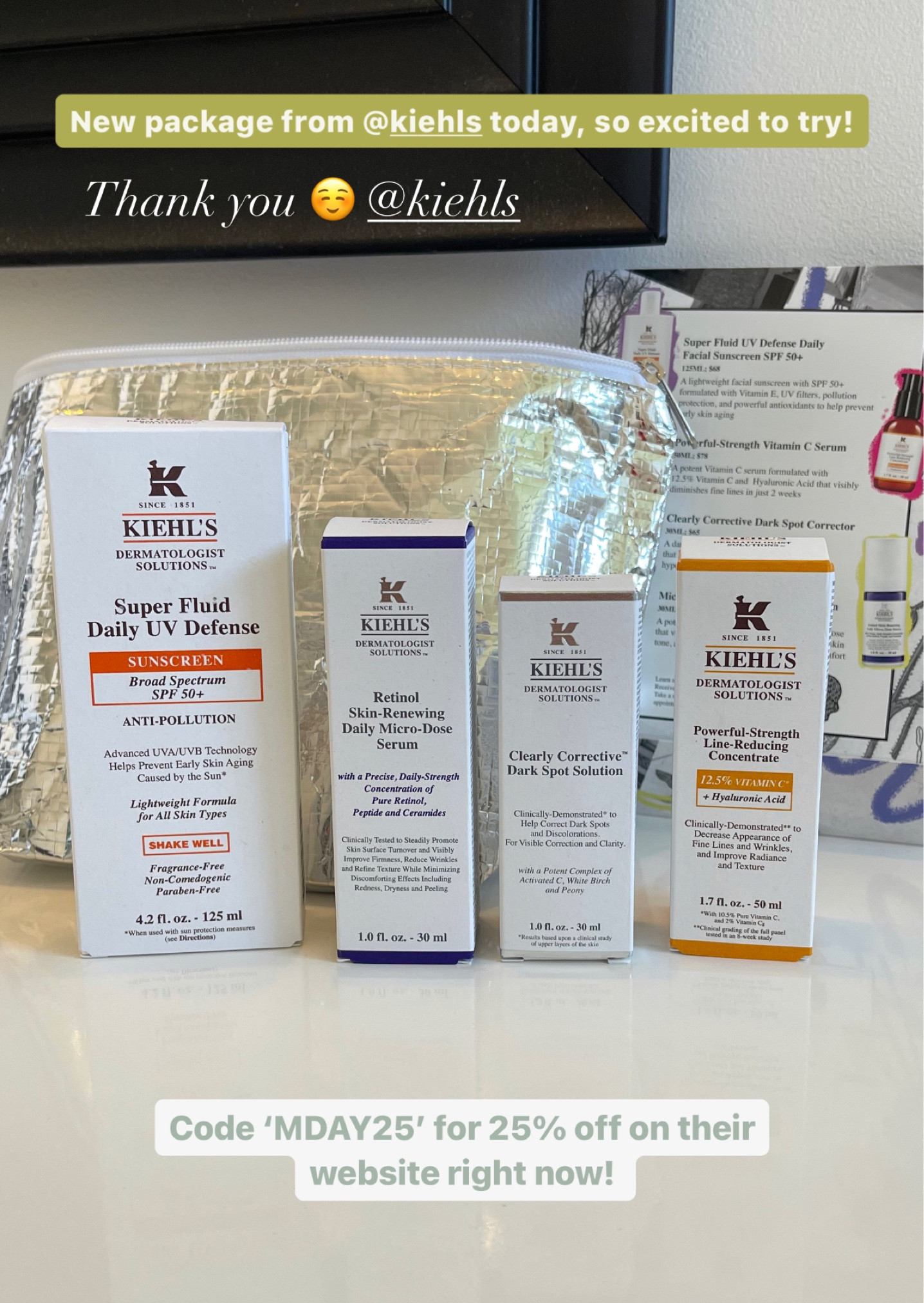 So excited to try these new skincare goodies from Kiehl’s! All of their skincare is 😍🙌🏼 
Code MDAY25 for 25% off through May 31st! 

#LTKbeauty