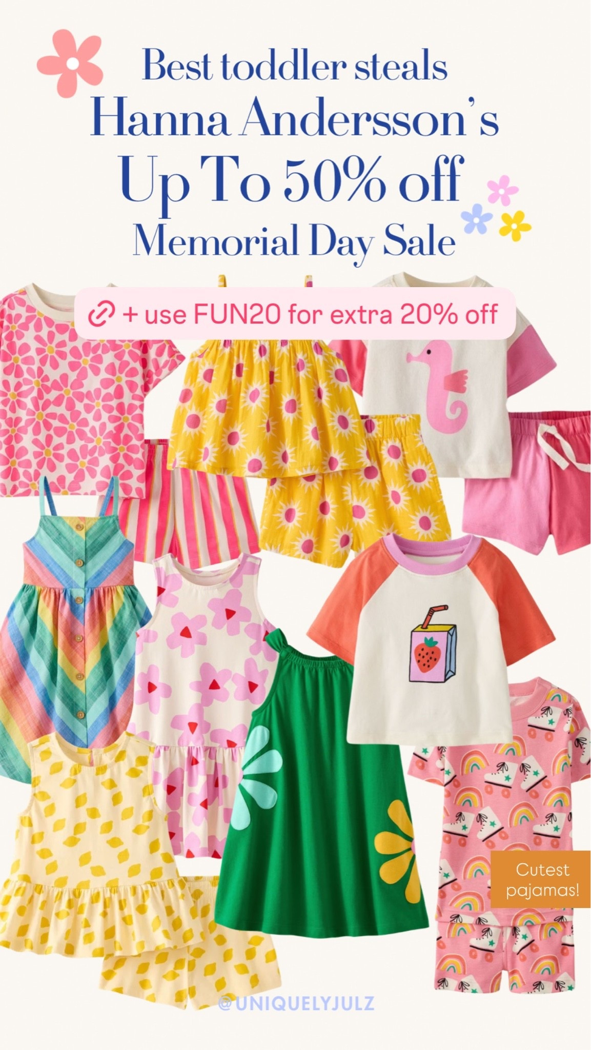 Hanna andersson Memorial Day weekend sale! Us code FUN20 for extra $$ off!

Kids fashion
Toddler girl outfits
Toddler girl summer inspo

#LTKootd #LTKSaleAlert #LTKKids