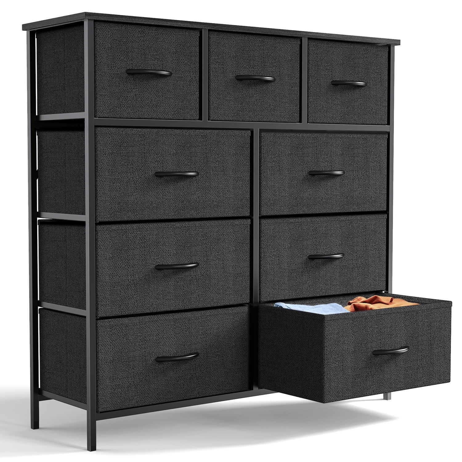 Yangming 9 Drawer Fabric Dresser for Bedroom, Chest of Drawer Organizer Storage Cabinet... | Walmart (US)