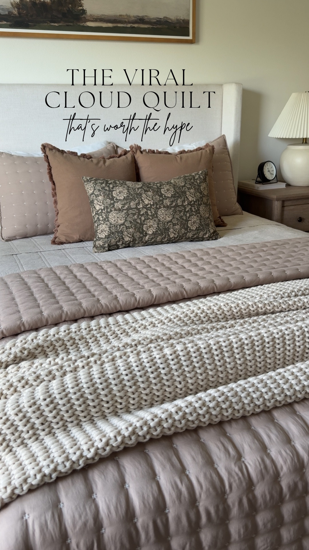 I can definitely see why this quilt has gone viral. It’s unbelievably soft with that cozy, cloud-like feel while still being lightweight and breathable. The beige color is the perfect neutral, and it’s ideal on its own for warm summer nights or layered with other bedding when the weather turns cooler.

#LTKHome