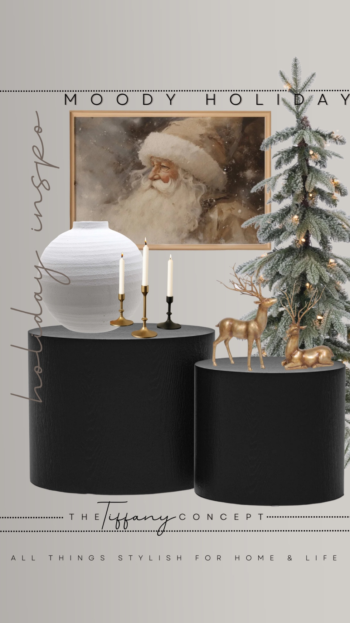 This layout is stunning. Between the play of colors, layering of heights, coziness of the pre lit tree & that stunning wall art it would be a great style during this holiday season. 

#LTKHome #LTKHoliday #LTKSeasonal