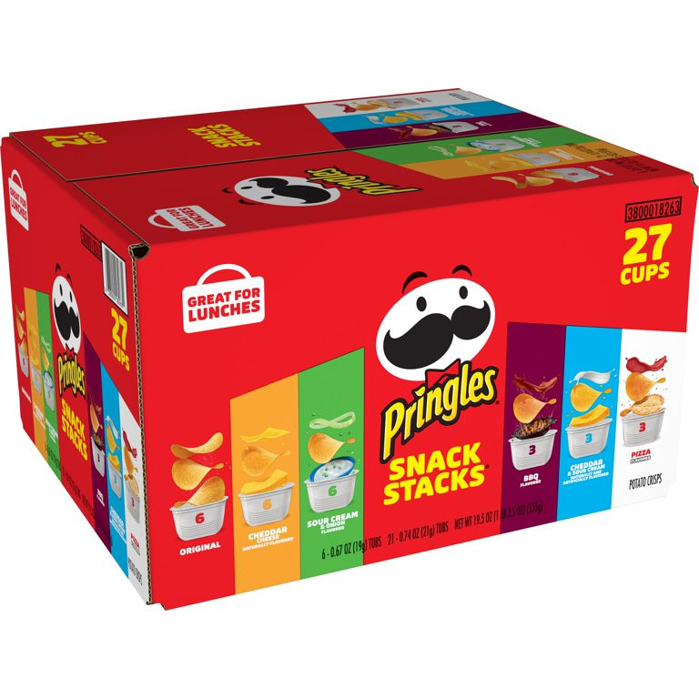 Pringles Potato Crisps Chips, Lunch Snacks, Office and Kids Snacks, Variety Pack, 19.5oz Box, 27 ... | Walmart (US)