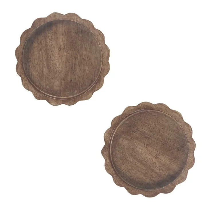 My Texas House 2-Piece Natural Mango Wood Decorative Trinket Trays, 5.32" x 1" | Walmart (US)