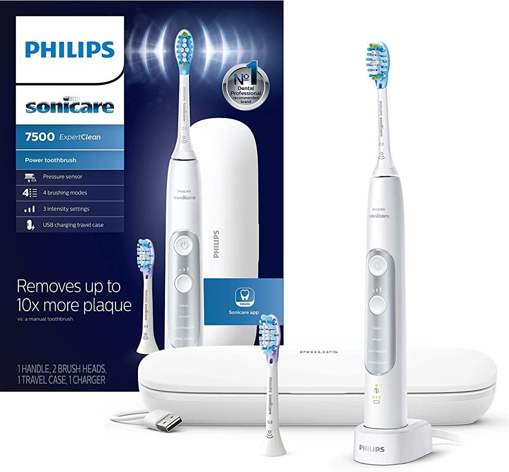 Philips Sonicare ExpertClean 7500, Rechargeable Electric Power Toothbrush, White, HX9690/06 | Amazon (US)
